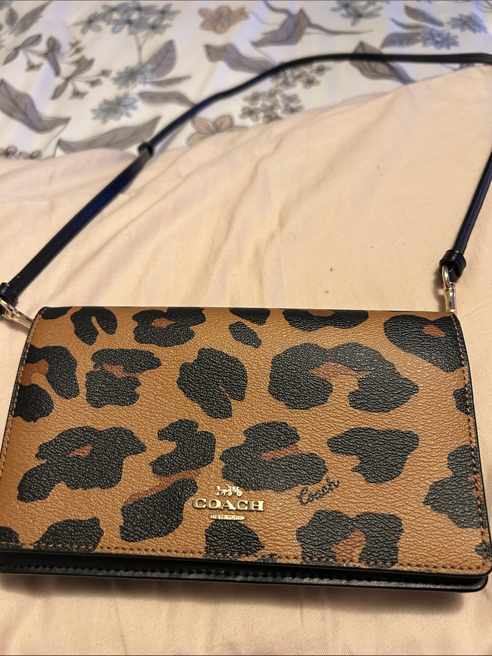Coach Anna Foldover Clutch Crossbody Animal Print